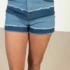 Denim Patchwork Shorts