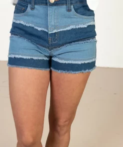 Denim Patchwork Shorts