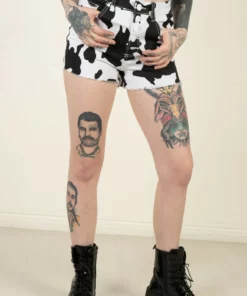 Cow Print Denim Shorts -US Clothing Shop 173 3294cowshort 98070.1682629254