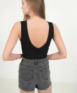 Face Denim Shorts -US Clothing Shop 173 3299 back 14329.1678985007