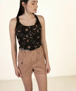 Taupe Paperbag Waist Cargo Shorts