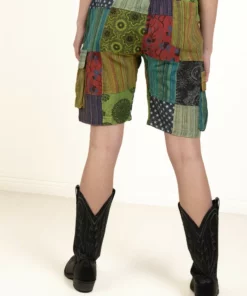 Multi Print Patchwork Cargo Shorts -US Clothing Shop 173 3312MultiPrintCargoShortBack 98282.1683133149