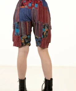 Indigo Mushroom Patchwork Cargo Shorts 11 Indigo Mushroom Patchwork Cargo Shorts -US Clothing Shop 173 331mushcargoback 85424.1682629208