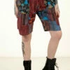 Indigo Mushroom Patchwork Cargo Shorts