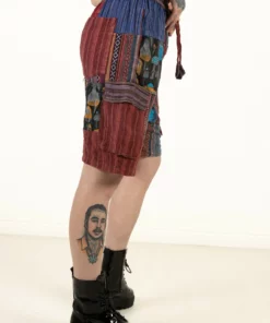 Indigo Mushroom Patchwork Cargo Shorts 10 Indigo Mushroom Patchwork Cargo Shorts -US Clothing Shop 173 331mushcargoside 58722.1682629208