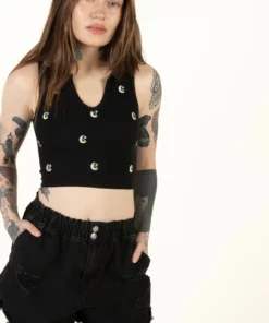 Distressed Denim Black Shorts