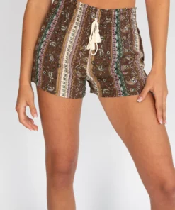 Brown Paisley Floral Short