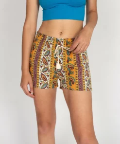 Golden Paisley Floral Short