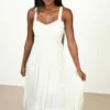 Ivory Satin Bustier Dress