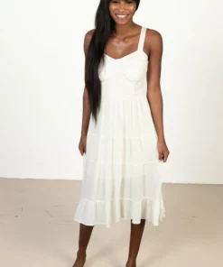 Ivory Satin Bustier Dress -US Clothing Shop 174 6851BustierMaxiIvoryfront2 73674.1680276151