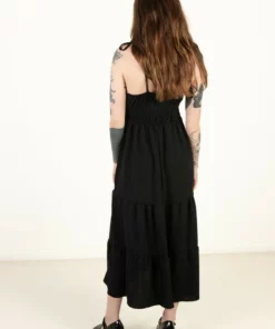 Black Elastic Empire Waist Maxi Dress -US Clothing Shop 174 6862TunnelWaistmaxiblkback 61599.1683132414