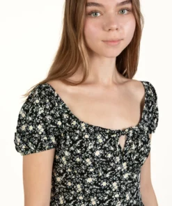 Black Daisy Puff Sleeve Maxi Dress 8 Black Daisy Puff Sleeve Maxi Dress -US Clothing Shop 174 6868PuffMaxiBlkdetail 34604.1683149051