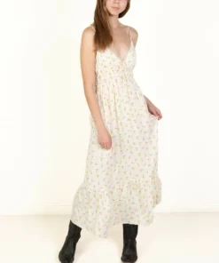 Daisy Elastic Empire Waist Maxi Dress -US Clothing Shop 174 6869DaisyMaxiCreamFront2 35183.1683148974