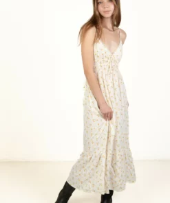 Daisy Elastic Empire Waist Maxi Dress