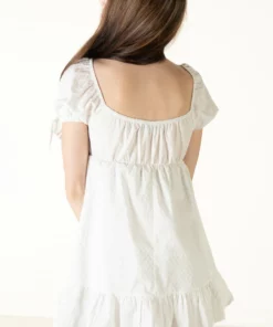 Puff Sleeve Tier Dress -US Clothing Shop 174 6892 PuffTireDressWhiteBack 16602.1685479874