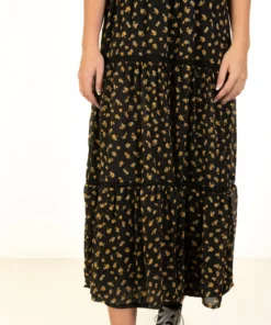 Black & Gold Floral Lace Trim Tiered Maxi Dress 11 Black & Gold Floral Lace Trim Tiered Maxi Dress -US Clothing Shop 174 6900GoldenTieStrapMaxiDetail3 73249.1684419261