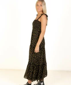 Black & Gold Floral Lace Trim Tiered Maxi Dress 8 Black & Gold Floral Lace Trim Tiered Maxi Dress -US Clothing Shop 174 6900GoldenTieStrapMaxiSide 65470.1684419260