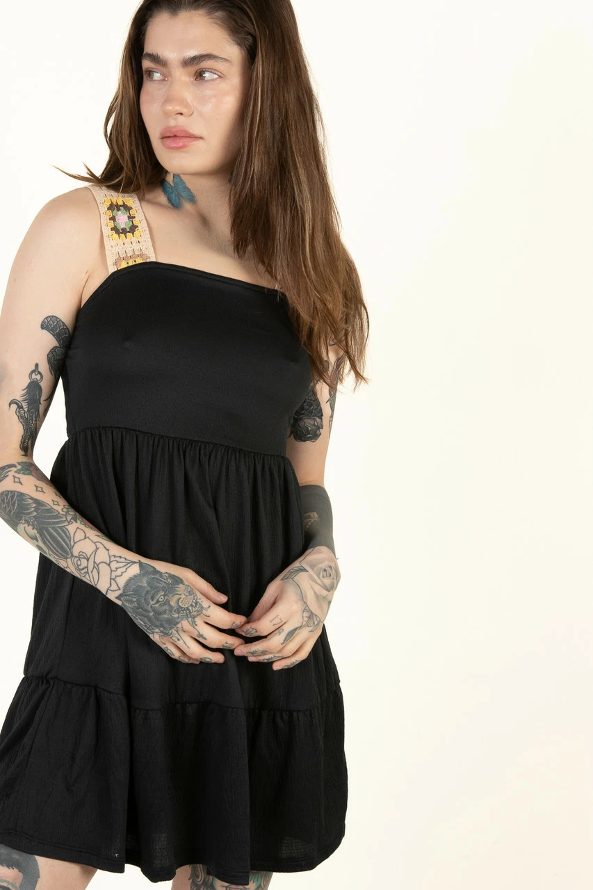 Black Crochet Strap Dress 1 Black Crochet Strap Dress