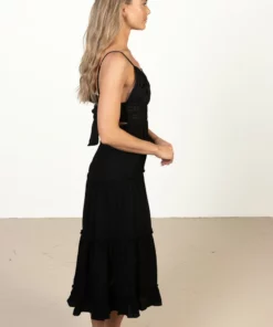 Lace Top Tiered Maxi Dress -US Clothing Shop 174 6906LAceTopTieredMaxiBlkSide 71116.1680291698