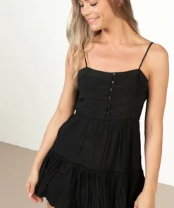 Black Ruffle Tiered Mini Dress