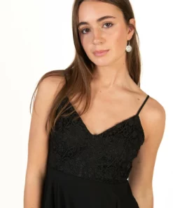 Black Lace Top Mini -US Clothing Shop 174 6912lcaetopminidressfrontdetail 70596.1682112735