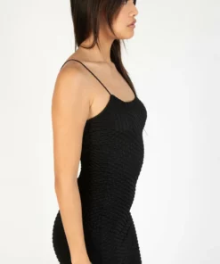 Black Bubble Knit Cami Dress -US Clothing Shop 174 6914 BlkBubbleDressSide2 4653 29105.1689263972