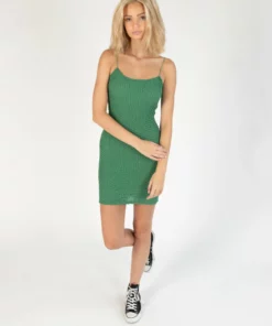 Green Bubble Knit Cami Dress -US Clothing Shop 174 6915 GreenBubble 4779 85514.1694466893