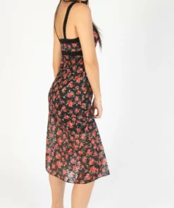 Black Lace Trim Printed Midi Dress -US Clothing Shop 174 6917 BlkFloralMaxiside 4541 78560.1689264374