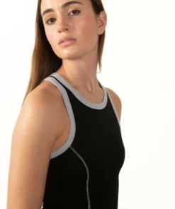 Black Ribbed Contrast Mini Dress -US Clothing Shop 174 6924blkribbedcontrastdressdetCU 36438.1681506006