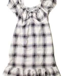 Granite Plaid Puff Sleeve Babydoll Dress -US Clothing Shop 174 6926 1 20338.1689264603