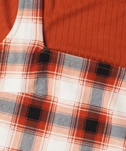 2 Piece Burnt Umber Plaid Mini Dress With Tee -US Clothing Shop 174 6928 2 88077.1689964906