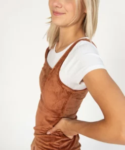 2 Piece Brown Corduroy Mini Dress With Tee -US Clothing Shop 174 6930 cord2piecedetail 174 6930 Cord2piece 94266.1691638027