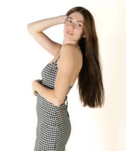 Black Gingham Lace Up Back Mini Dress -US Clothing Shop 174 6959 BlkGingDressSide2 43812.1685480103