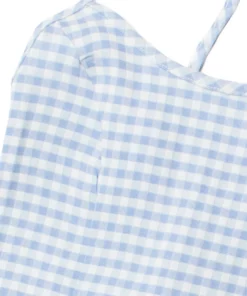 Blue Gingham Lace Up Back Mini Dress -US Clothing Shop 174 6961 2 16470.1685553997