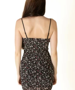 Black Mesh Floral Mini Dress -US Clothing Shop 174 6973BlkFloralMeshDressBack 13128.1686594278