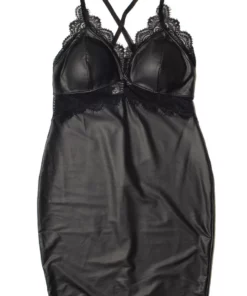 Pleather And Lace Mini Dress -US Clothing Shop 174 6980 1 44027.1696609864