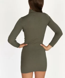 Olive 90's Sweater Dress -US Clothing Shop 174 6989 OliveTurtlDressBack 53108.1694452357