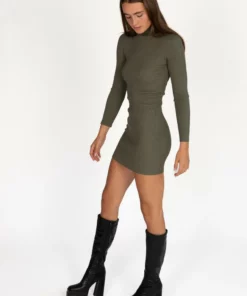 Olive 90's Sweater Dress -US Clothing Shop 174 6989 OliveTurtlDressSide 38611.1694452357