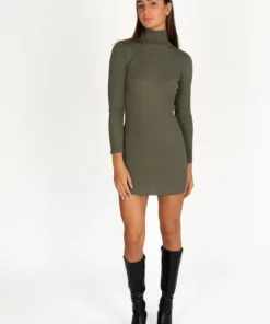 Olive 90's Sweater Dress -US Clothing Shop 174 6989 OliveTurtlDress 35618.1694452357
