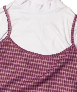 2 Piece Plaid Mini Dress With Long Sleeve Tee -US Clothing Shop 174 7012 2 18282.1697861050