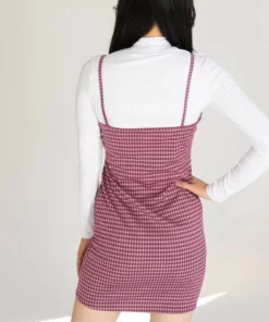 2 Piece Plaid Mini Dress With Long Sleeve Tee -US Clothing Shop 174 7012 PlaidMiniBack 24610.1697861052