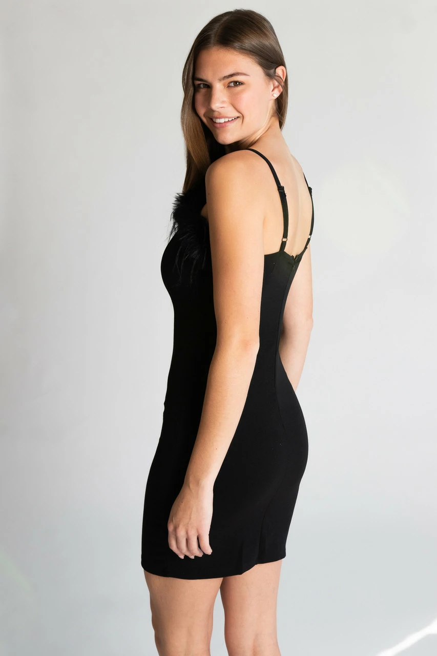 Feather Trim Cami Mini Dress 4 Feather Trim Cami Mini Dress - Image 4