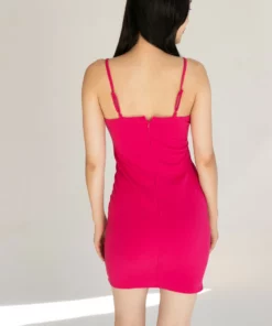 Feather Trim Cami Mini Dress 11 Feather Trim Cami Mini Dress -US Clothing Shop 174 P 6950 FeatherDressPinkBack 51376.1697861400