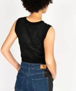 Black Waved Split Sweater Vest -US Clothing Shop 176 2302 BlkWaveSweatVestBack 59709.1694452532