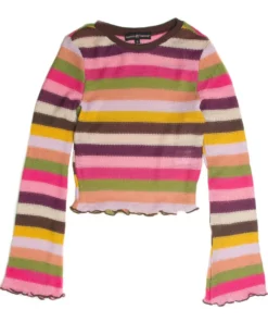Spring Garden Bell Sleeve Crochet Stripe Sweater -US Clothing Shop 176 2395 1 58749.1691680668