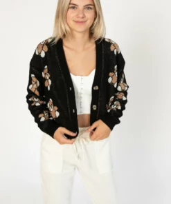 Black Teddy Bear Cardigan