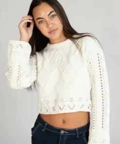 Egret Mixed Stitch Sweater
