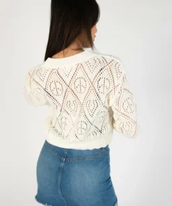 Ivory Bell Sleeve Pointelle Cardigan -US Clothing Shop 176 2408 IvoryBellCardiBack 4480 21117.1689269982