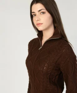 Cable Stitch Cardigan -US Clothing Shop 176 2417 BrownCableSweatSide 70035.1695999905