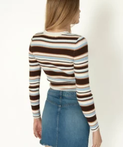 Gardenia Striped Pullover Sweater -US Clothing Shop 176 2419 StripeSweatBack 21459.1691091071